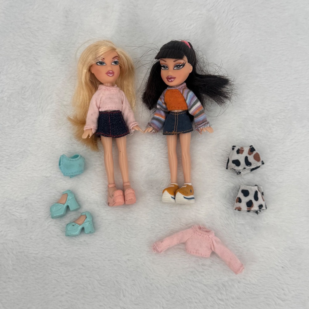 Vtg Y2K Lil Bratz & Lil Bratz Boy Doll Lot Jade Cloe Koby & Clothes/Accessories